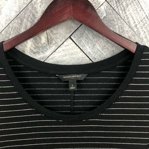Banana Republic Black Long Sleeve w Silver Stripes
